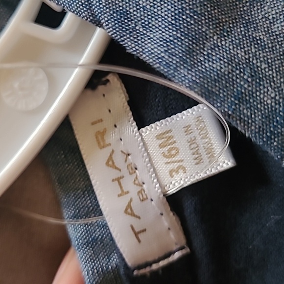 Tahari Romper Shorts, Blue and Khaki, 3/6months - Picture 5 of 6